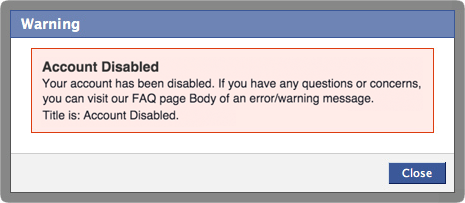 Facebook - Disabled account