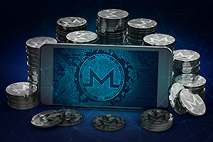 Monero currency: stacks of coins